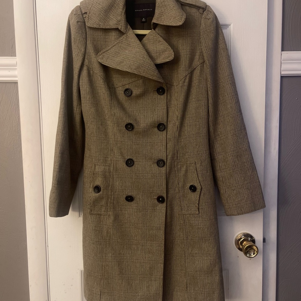 Banana Republic Tweed Double-Breasted Trench Coat  Medium